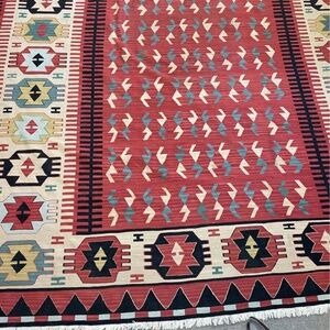 Vintage Romanian Kilim, 8’4” by 10’8”